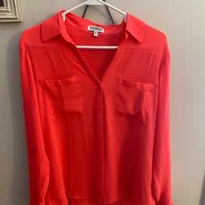 Bright neon creamsicle express blouse